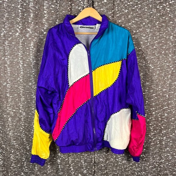 Longstreet Retro Color Block Windbreaker Track Jacket (See Description) - Picture 1 of 6